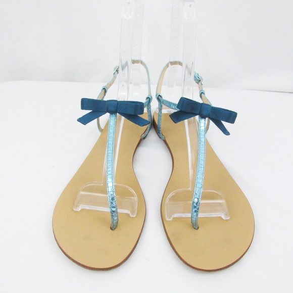 Giuseppe Zanotti | Blue Metallic Bow Sandals 39.5 - Picture 2 of 7